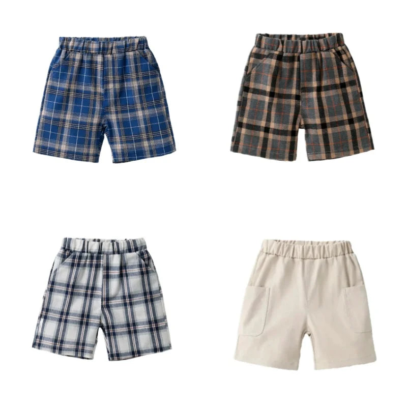 2025 New Boys Fashion Woven Shorts Children's Summer Outerwear Trendy Handsome Formal Suit Dress Pants ﻿