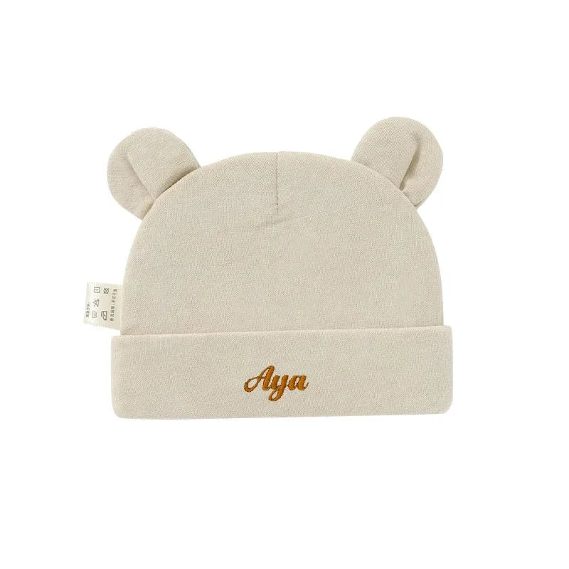 Luxury Baby Knit Hat with Custom Embroidery Name for Newborn Photo Shoot Soft 0-6 Months Christening Cap Accessory