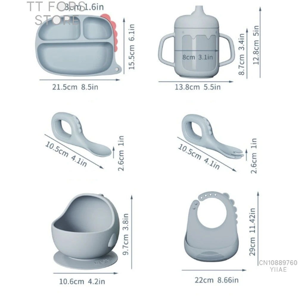 6-Piece Silicone Baby Feeding Set Suitable for Self-Weaning Infants BPA-Free Baby Feeding Set An Essential Gift for Newborns