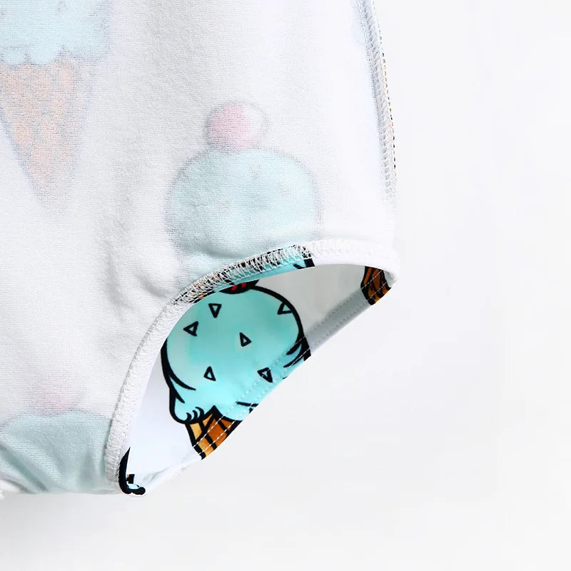 Children's Swimsuit One-piece Girl Swimsuit Cartoon Pattern Cute Little Middle Children Beach Swimsuit
