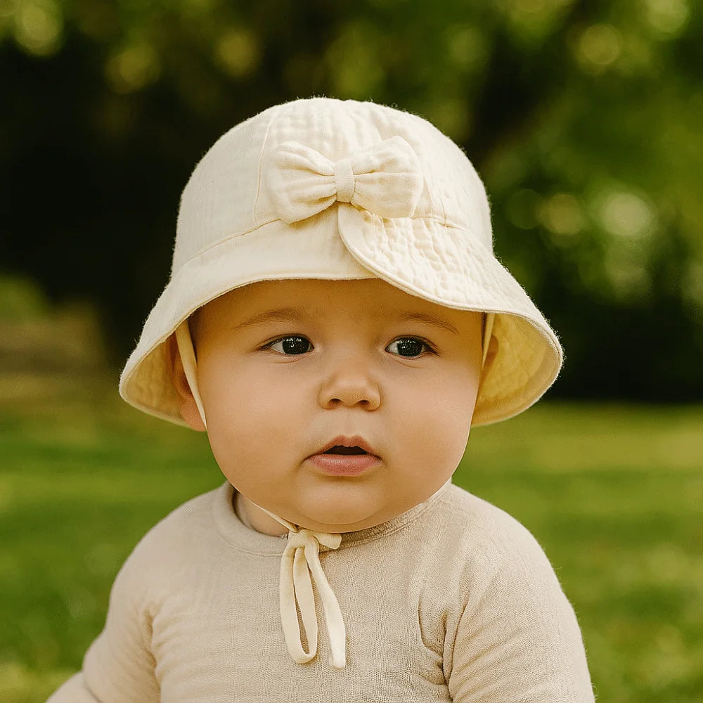 Adjustable Cotton Toddle Bucket Hat Bowknot Love Heart Baby Sunhat Wide Brim Sunscreen Infant Fisherman Hat Girls