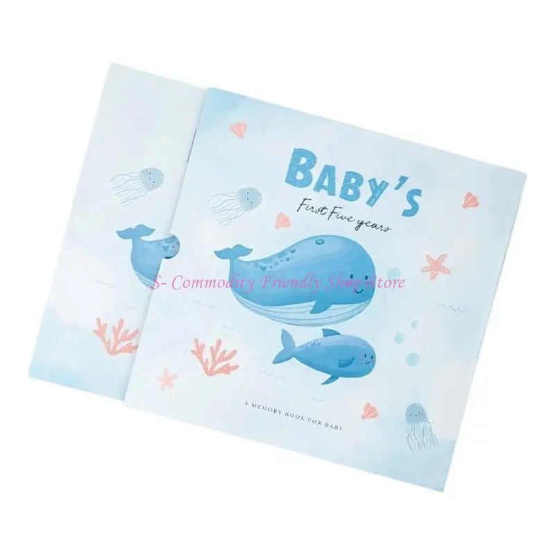 85AE Baby Memory Book Milestones Scrapbook For First Steps Handprints Journal