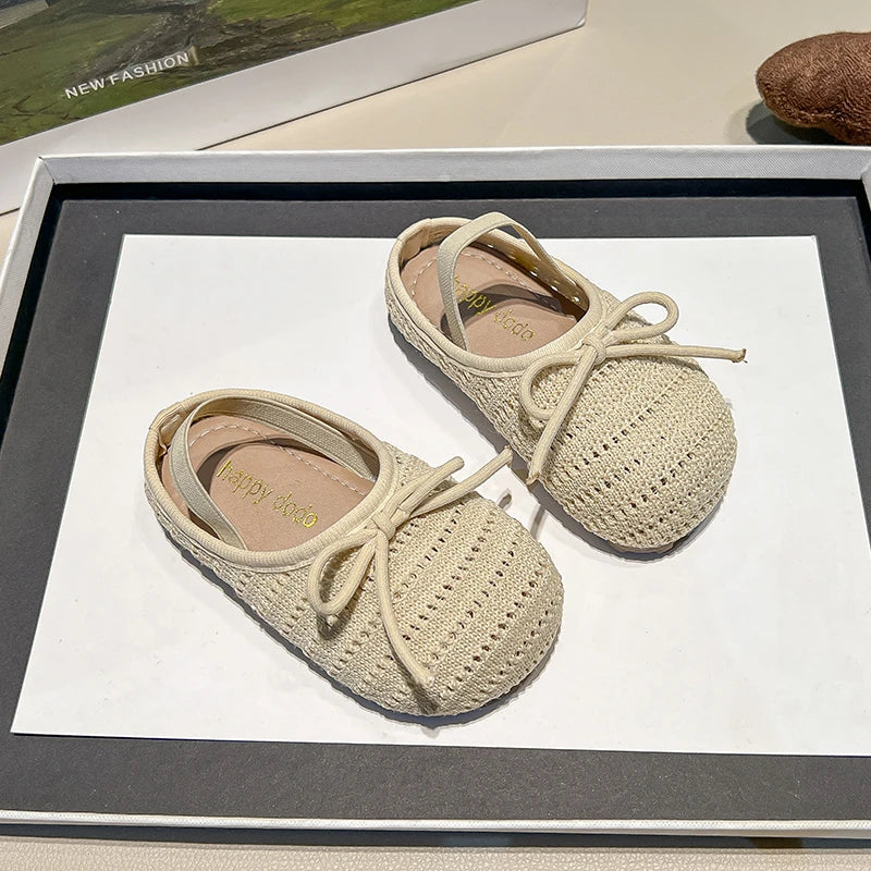 Kids Crochet Strap Sandals for Girls Summer New Anti-slippery Soft Sole Toddler Beach Shoes Pastel Colors Chic Outdoor Vacation