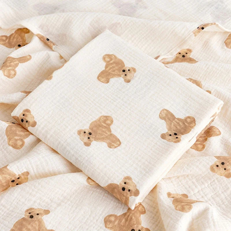 Baby Blanket Newborn Muslin Swaddle 2 Layer Cotton Bath Towel Summer Stroller Cover Wrap Gauze Toddler Sleep Blanket