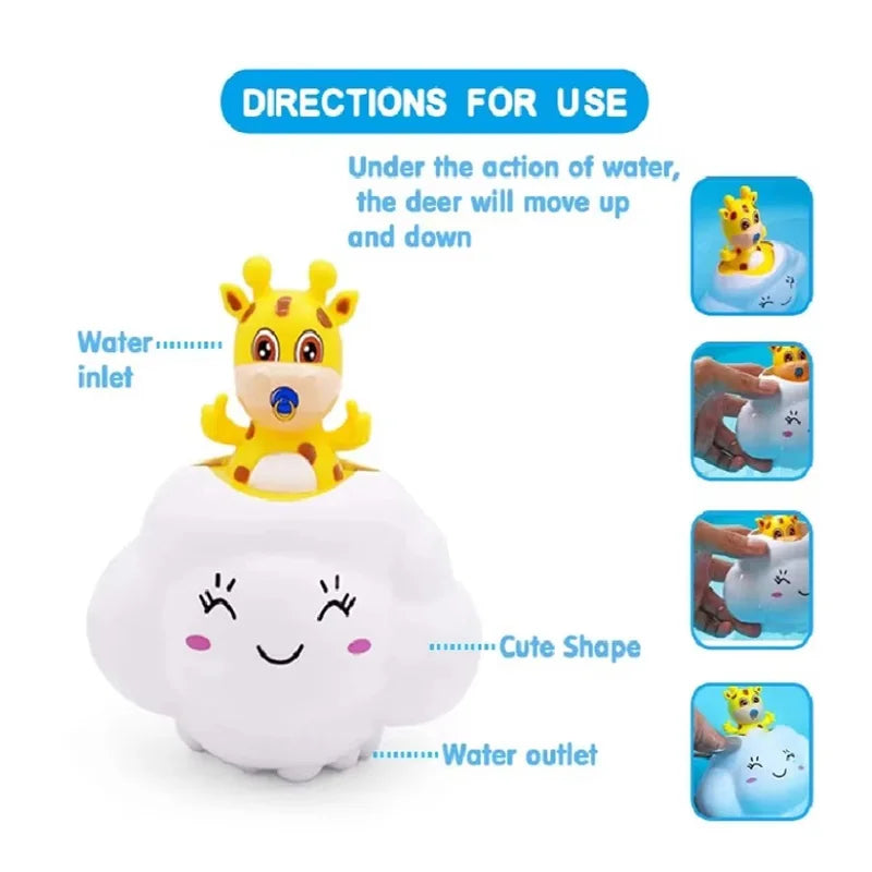 Baby Bath Toy, Bathing Cute Swimming Water Spraying Clouds Shower Bath Toy For Kids Water Playing Toy