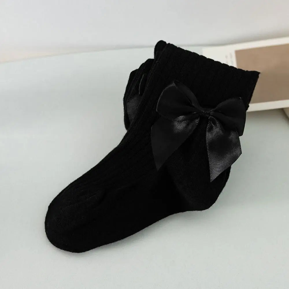8Pairs Soft Bowknot Baby Cotton Socks Breathable Stripe Toddle Short Tube Socks Autumn Spring Cute Infant Solid Socks Gifts