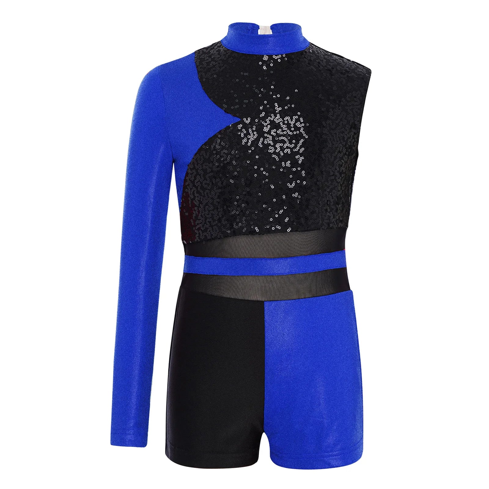 Kids Girls Gymnastics Ballet Leotards Jumpsuit Dance Outfits Performance Costume Cutout Back Glittery Sequins Metallic Dancewear