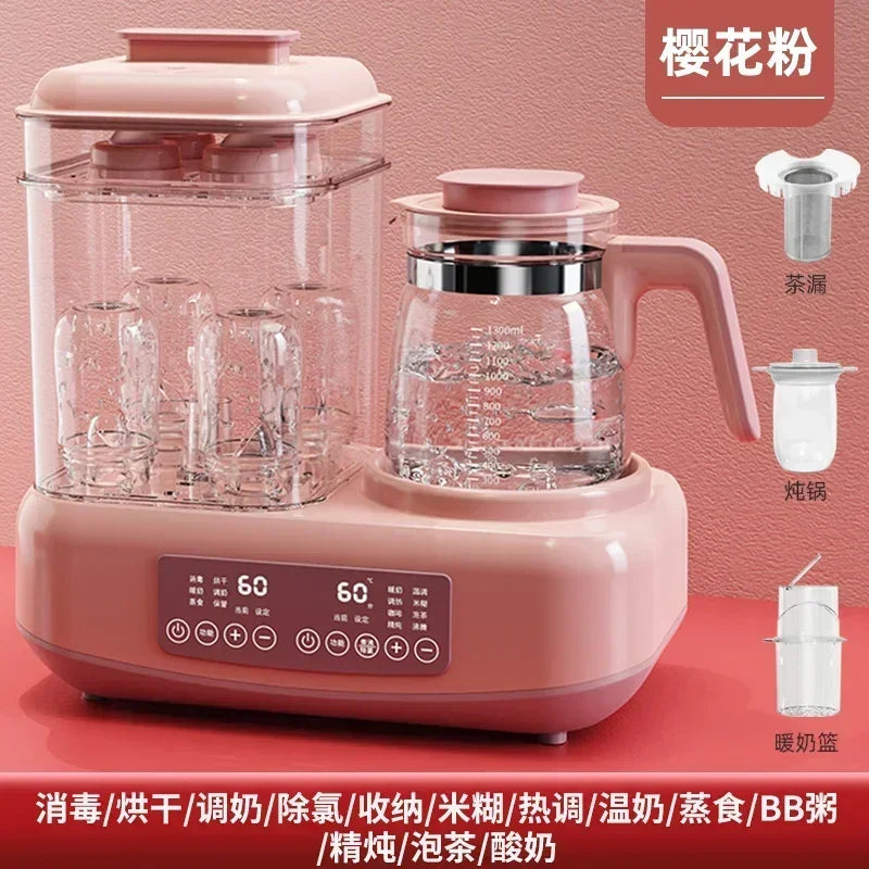 220V Baby Bottle Sterilizer with Drying Two-in-one Warm Milk Heater Constant Temperature Kettle Feeding Milk Mixer Electric AE