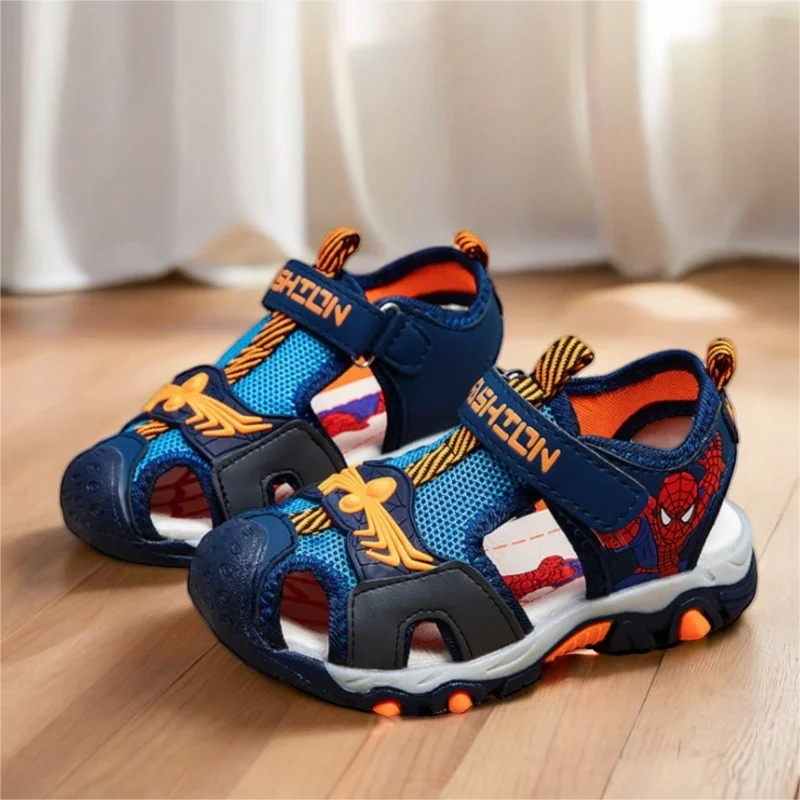 Boys Sandals  Summer Kids Beach Shoes Children Shoes Cartoon Spiderman Boys Shoes Baby Sandals Soft Toddler Kids Sandals
