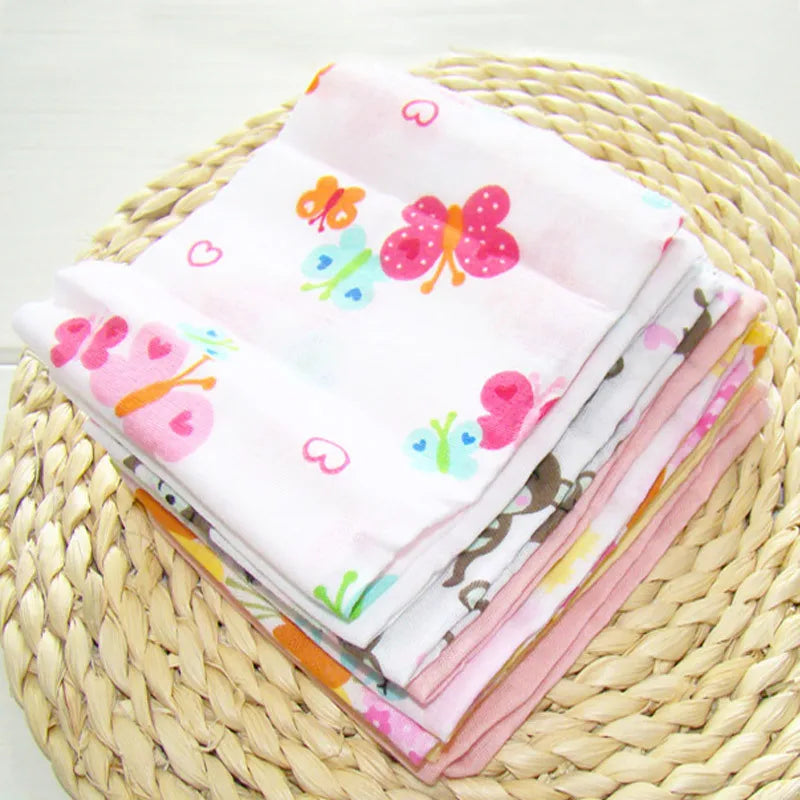 8PCS Newborn Cotton Towels UltraSoft Drool Bibs Baby Care Set Wash Bath Handkerchiefs for Boys Girls