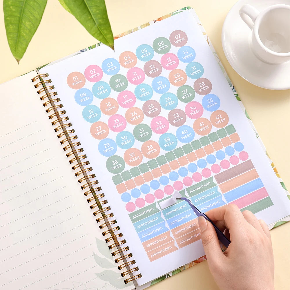 96 Sheets First-Time Mom Pregnancy Journal Memory Book with Weekly Planning & Sonogram Spaces Stickers Thoughtful Gift for Baby