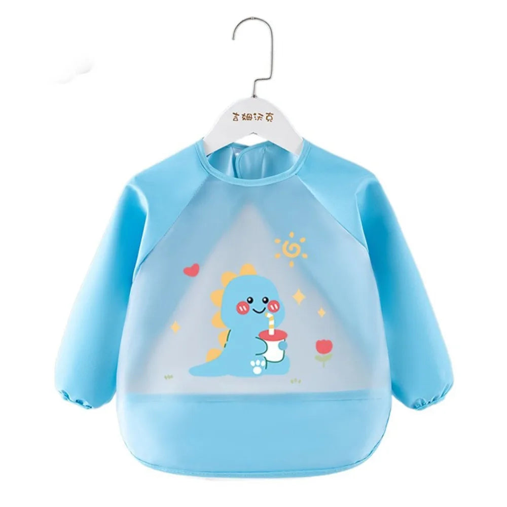 Waterproof Baby Feeding Bib Long Sleeved Dirt Proof Saliva Towel Burp Apron Comfortable Drool Towel Baby Bib Burp Clothes