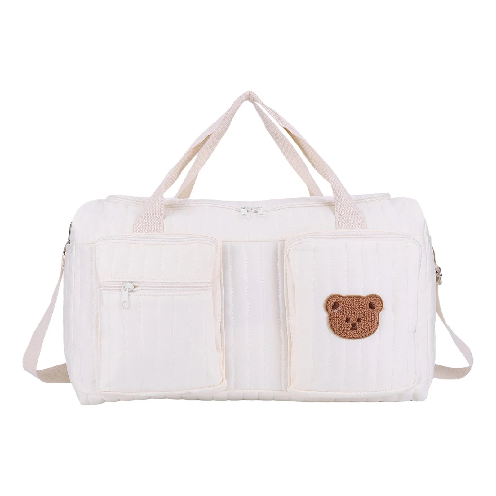 Quilted Baby Diaper Bag Large Capacity Baby Bag Weekender Bag for Hospital and Weekender Travel