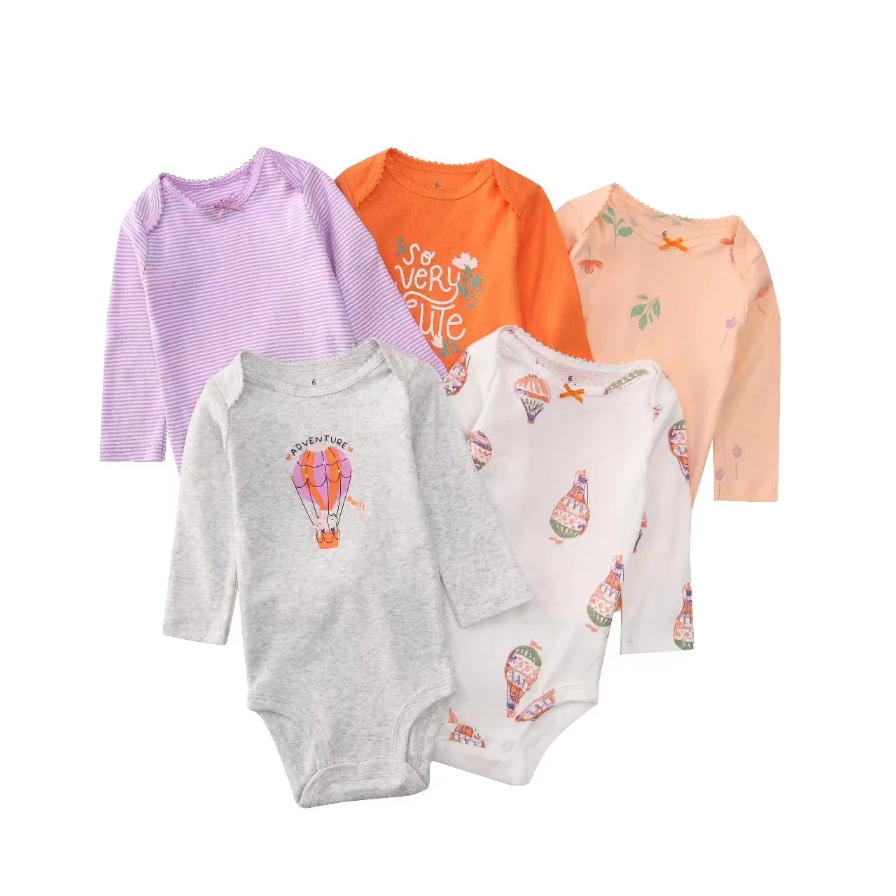 100% Cotton Soft Breathable Baby Bodysuits Long Sleeve Newborn Infant Boys Girls Onesies Rompers Bebe Clothes Baby Shower Gifts