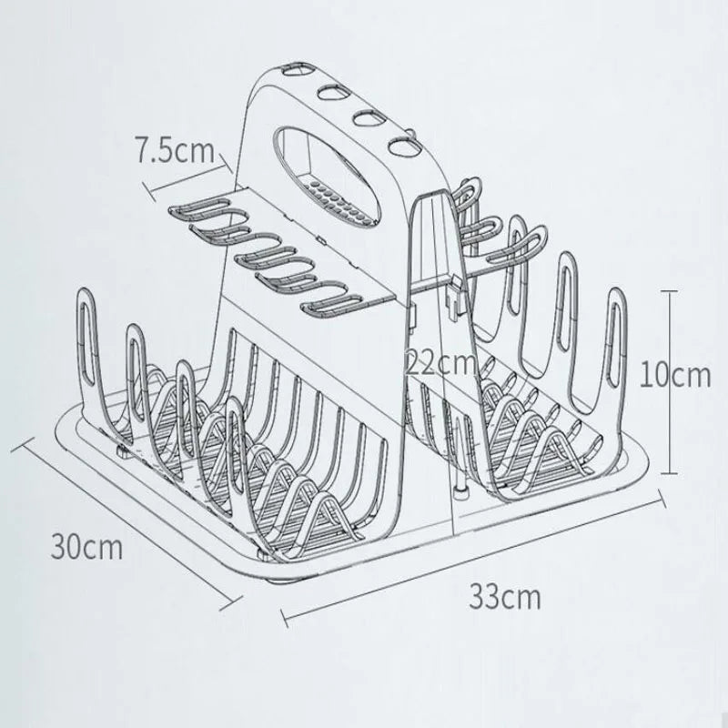 Baby Bottle Drying Rack Portable Cleaning Dryer Bottle Drainer Storage Holder for Feeding Bottles Accessories Drain Tray