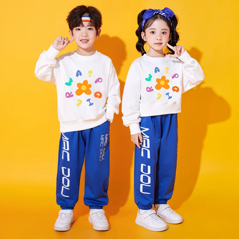 Twins Boy and Girl Clothing Set Kids Hiphop Streetwear School Clothes Performance Outfits Teens Child Hip-Hop-Tops Trousers Suit