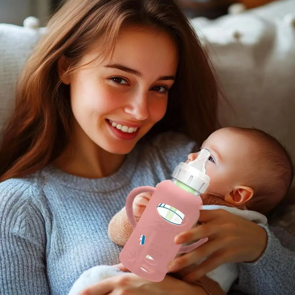 Multi-functional Baby Bottle Handle Soft Anti Breakage Normal Neck Bottles Easy Grip Baby Bottle Sleeves for Dr. Brown's