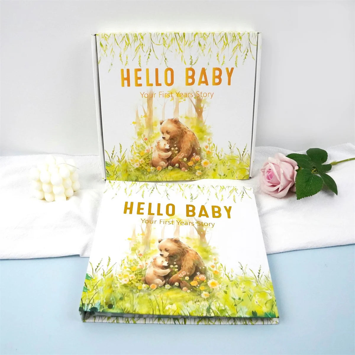 Baby Memory Book Baby Book Keepsake First 5 Years Record Milestones Photos Baby Shower Gift 100 Pages Scrapbook Photo Album