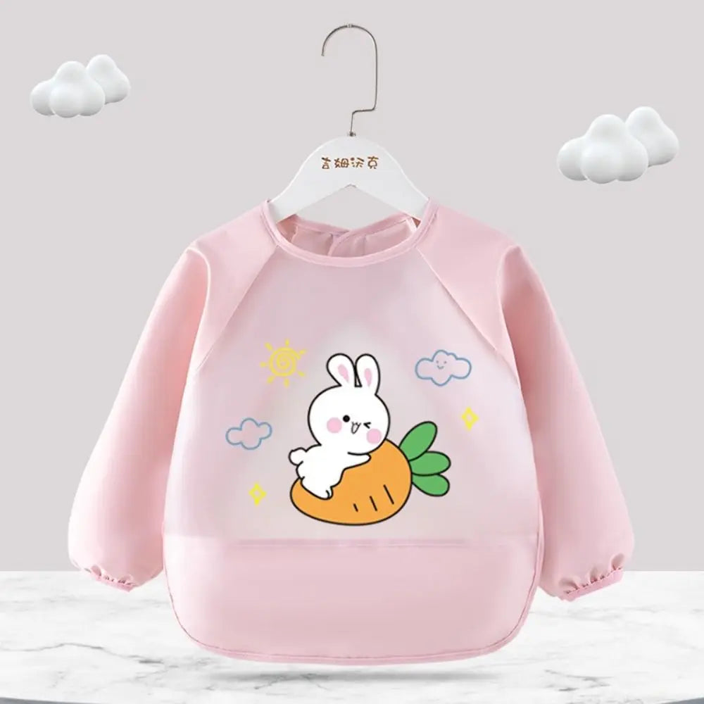 Waterproof Baby Feeding Bib Long Sleeved Dirt Proof Saliva Towel Burp Apron Comfortable Drool Towel Baby Bib Burp Clothes