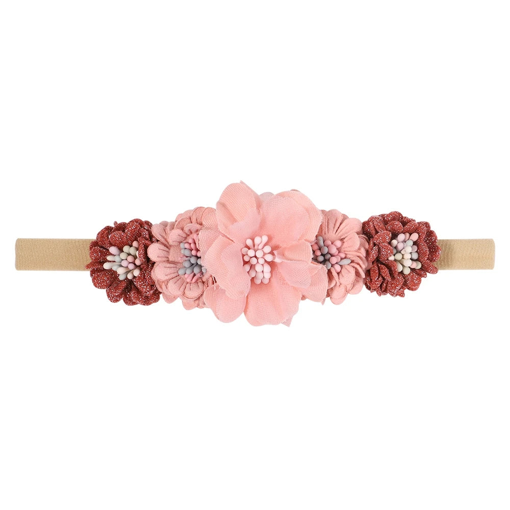 Baby Girl Headband Cute Flower Elastic Hair Band Newborn Head Toddler Headband Headwear Baby Hair Accessories Easter Gifts