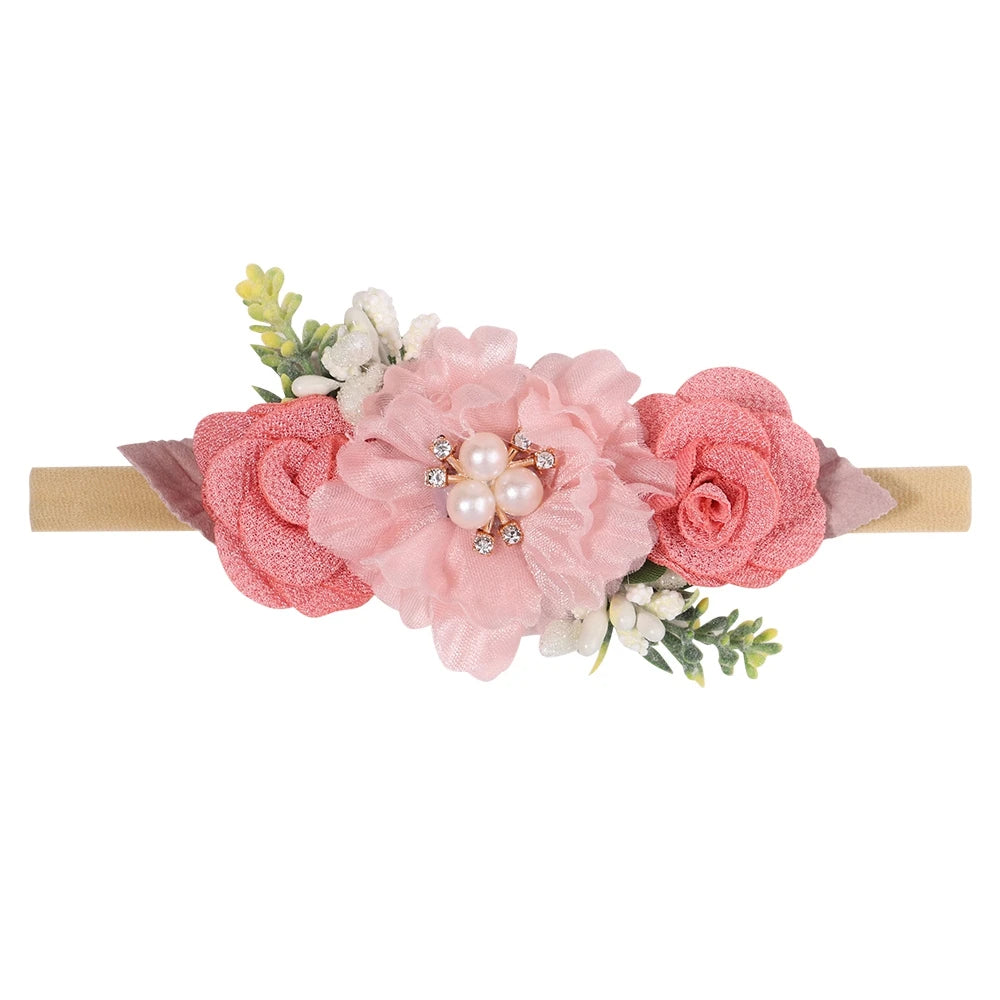 Baby Girl Headband Cute Flower Elastic Hair Band Newborn Head Toddler Headband Headwear Baby Hair Accessories Easter Gifts