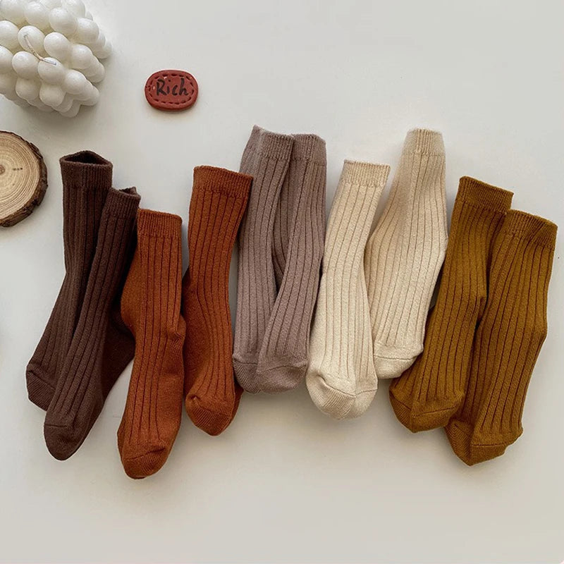 4 Pairs Cotton Kids Boys Girls Socks Children Baby Toddler Sport Socks School Students Spring Autumn Soft Fashion Mid Tube Socks