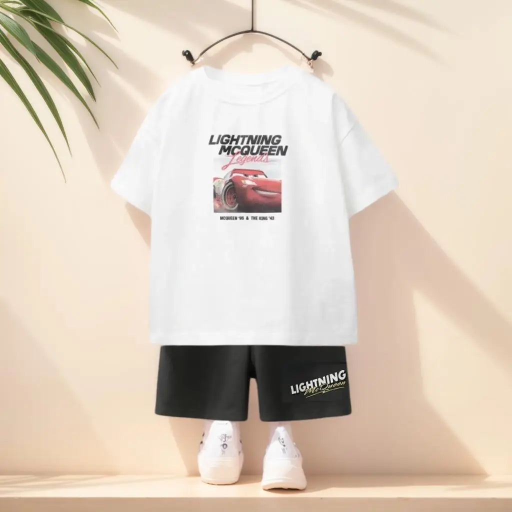 Designer Children's Summer Short Sleeved Set Pure Cotton For Girls' Summer Wear And Boys  Outdoor Sports Suit Kids Clothing