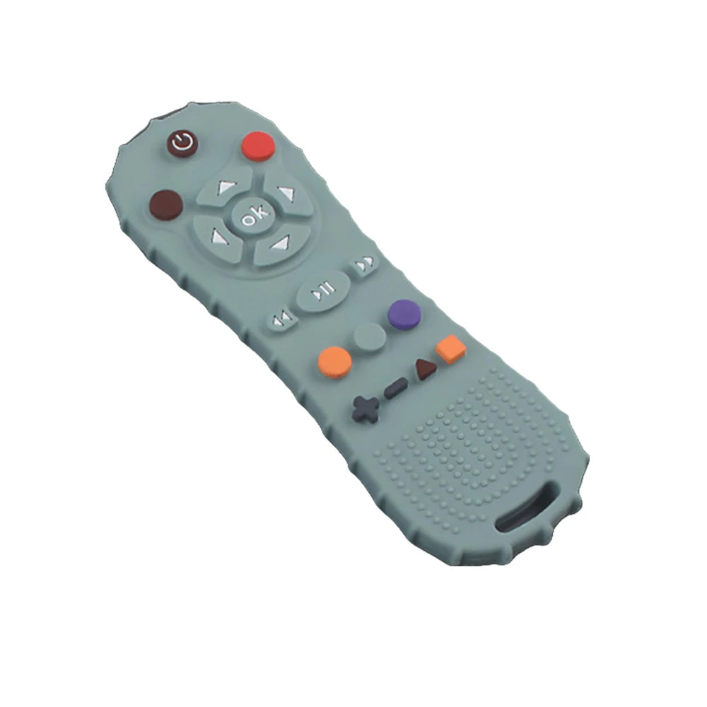Baby teething toys, food grade silicone teether, suitable for babies over 6 months, TV remote control shape toddler chew toys