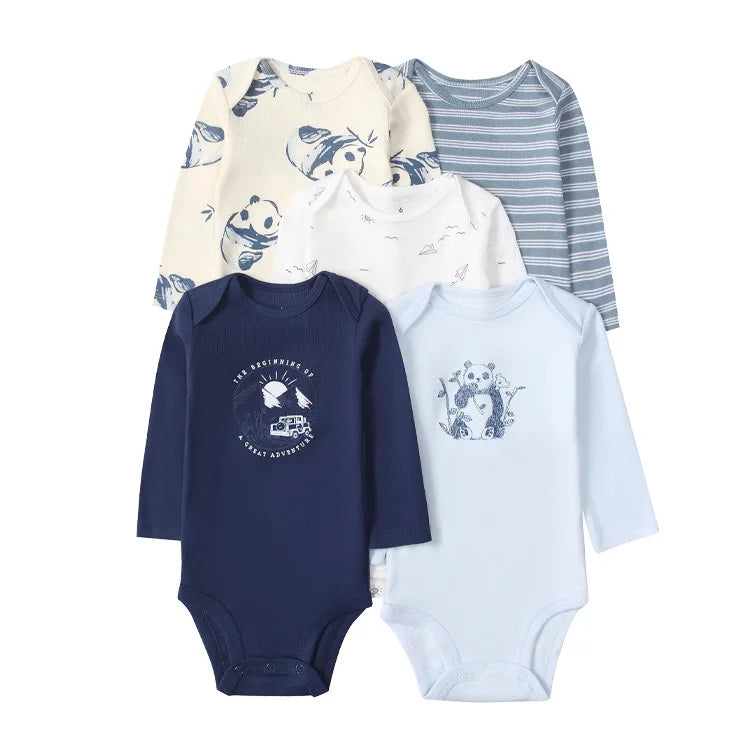 100% Cotton Soft Breathable Baby Bodysuits Long Sleeve Newborn Infant Boys Girls Onesies Rompers Bebe Clothes Baby Shower Gifts