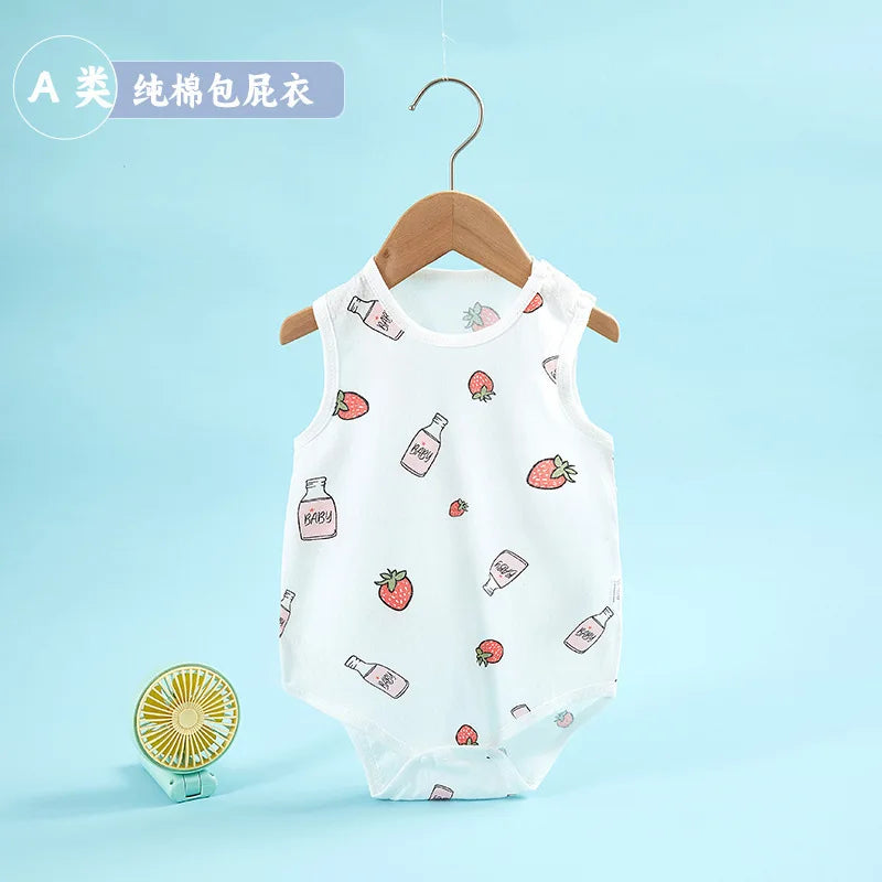 2026 New In Summer Infant Newborn Baby Girls Boys Sleeveless Cloth Cotton Outfits Kids Casual Bodysuits