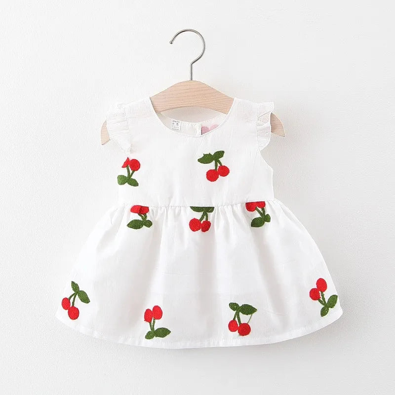 Toddler Baby Girls Clothes Summer Short Sleeve Floral Princess Birthday Dress Dresses For Girl Baby Clothing Thin Costume Dress
