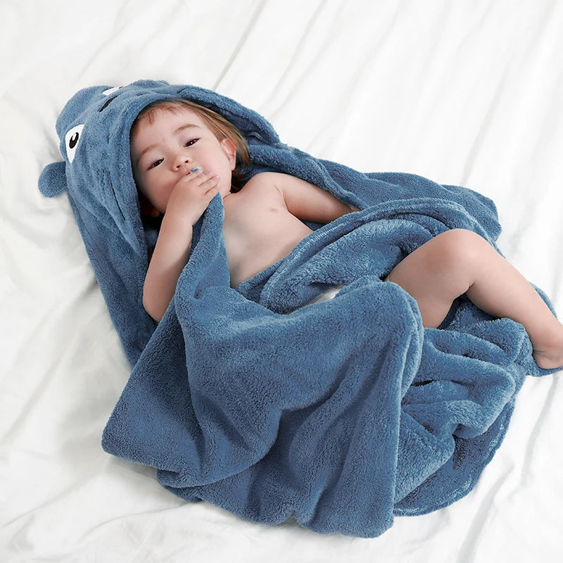Baby Bath Towels Absorbent Shower Robe Hooded Towel Children Bathroom Bathrobe Kids Poncho Towel Newborn Items Blankets Swaddles