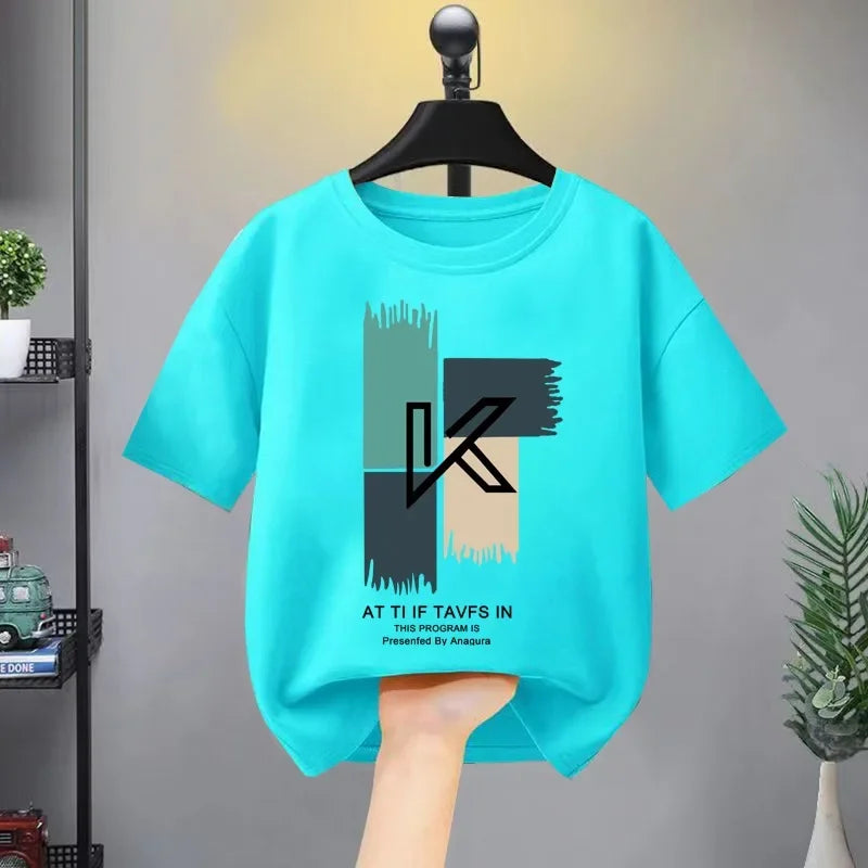 Boys Girls 100% Cotton T-shirt Summer Wear Baby Sports Cartoon Tees Trendy Printing  T Thin Soft Crew Children's Clothes New