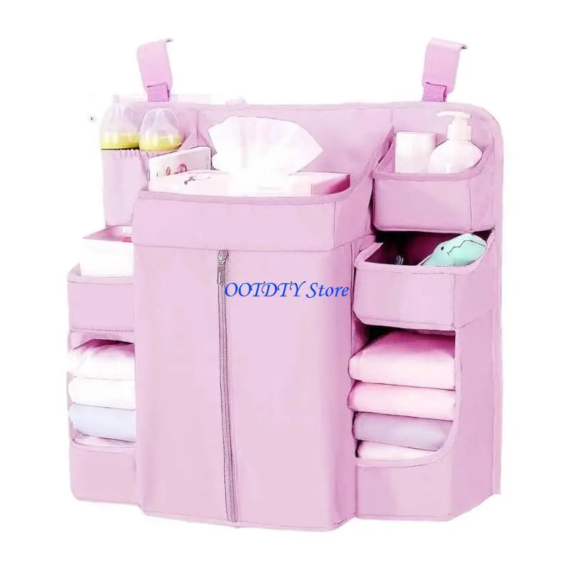 367A Cloth Diaper Holders With Adjustable Straps Multiple Layer Baby Bed Storage Bag For Toy Diapers Essential
