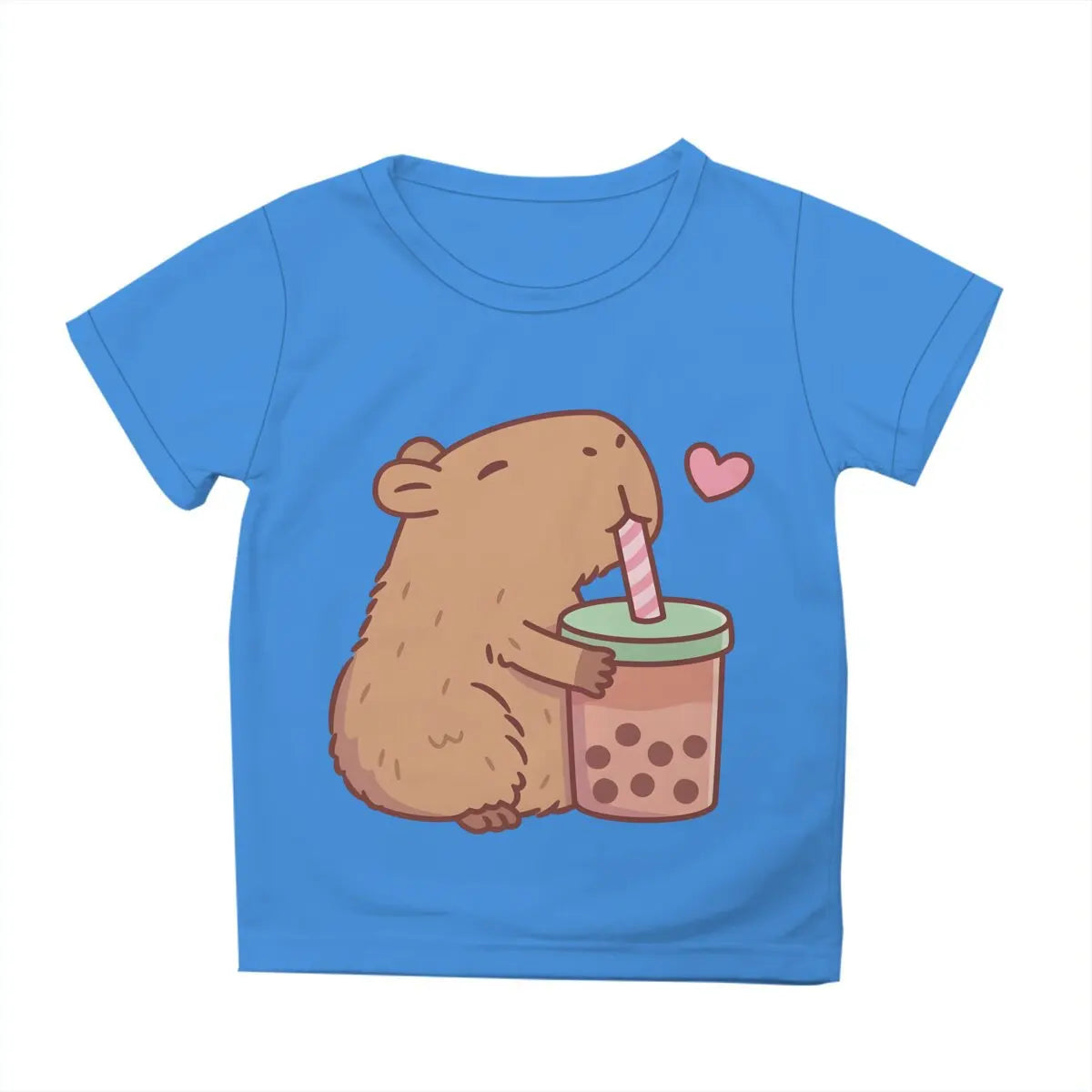 Kids Capybara Clothes Toddler Shirts Baby Boys Girls Short Sleeve Graphic Capibara Tee Striped Cotton Tops For Children Clothes