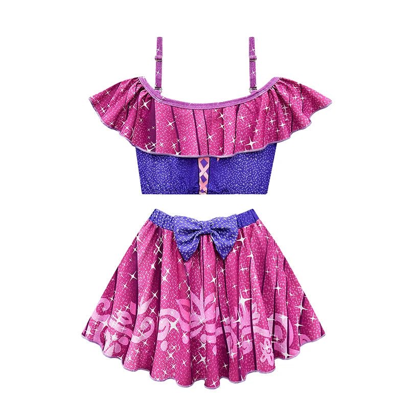Swimsuit 2022 New Girls Snow Queen Elsa Anna Princess Swimwear Children One-pieces Rapunzel Melinda Tiana Baby Swimming Bikinis