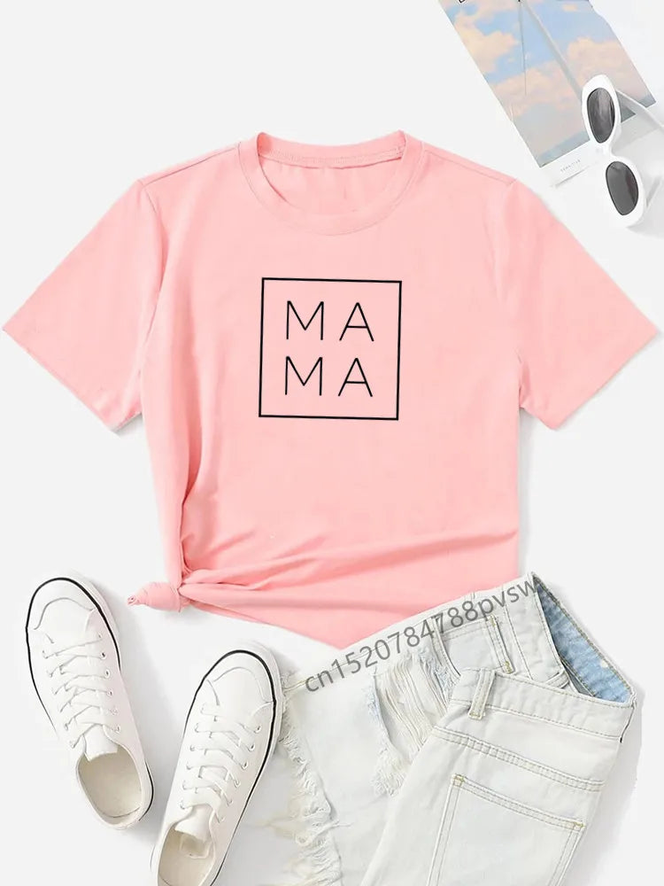 Mama Baby Family Matching Outfits Mom and Me Funny Women T-shirt Mother Daughter Tops Tee Girl Mommy Baby Clothes,Drop Ship