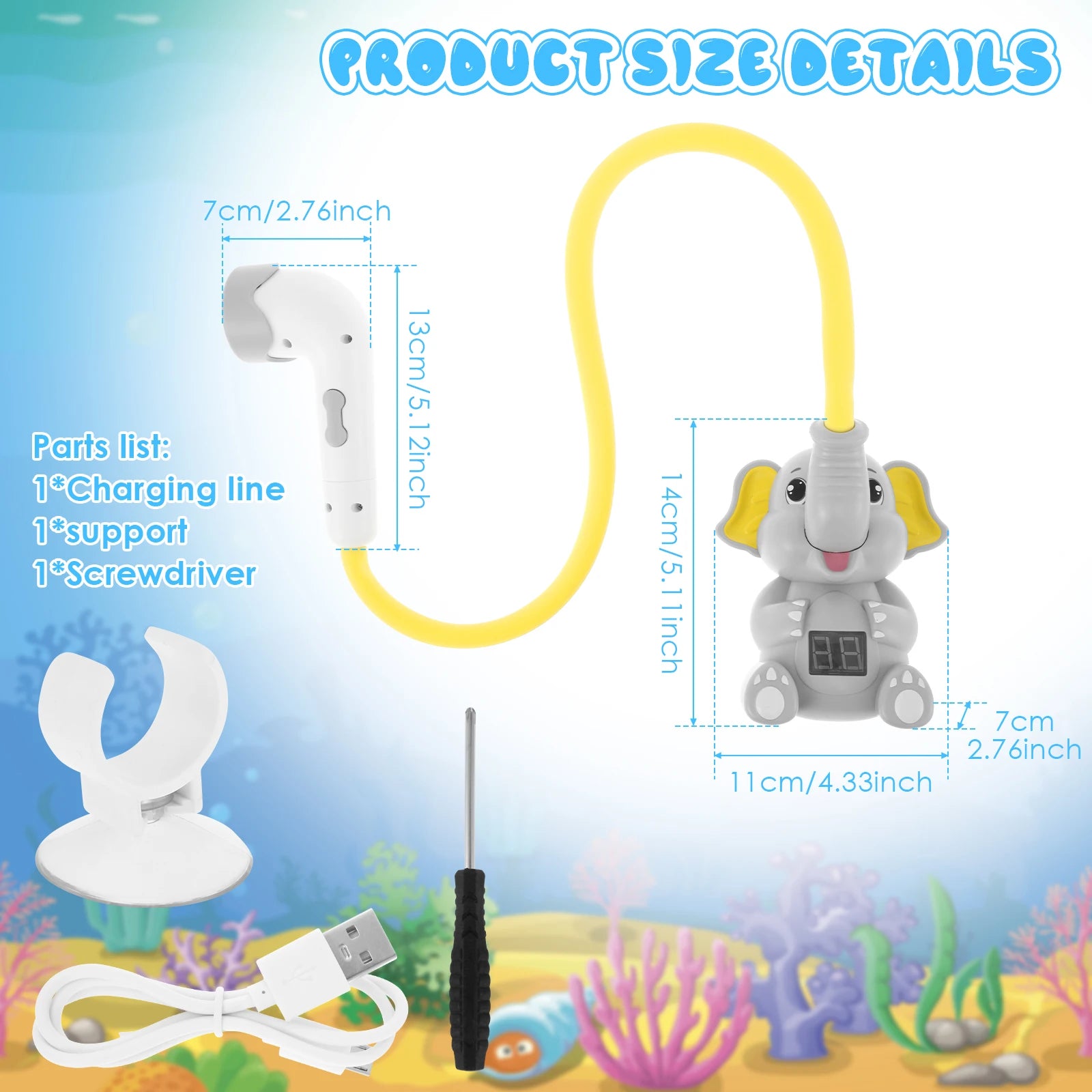 Baby Bath Toys for Kids Elephant Water Pump Adjustable Baby Bath Toys Bathtub Toys Sprinkler Baby Shower for Infants Babies Gift