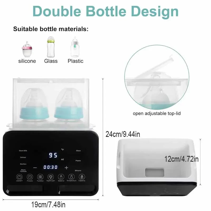 Baby Bottle Warmer Multifunction Sterilizer Accurate Temperature Control Fast Milk Bottle Warmers with Timer Newborn Accessories