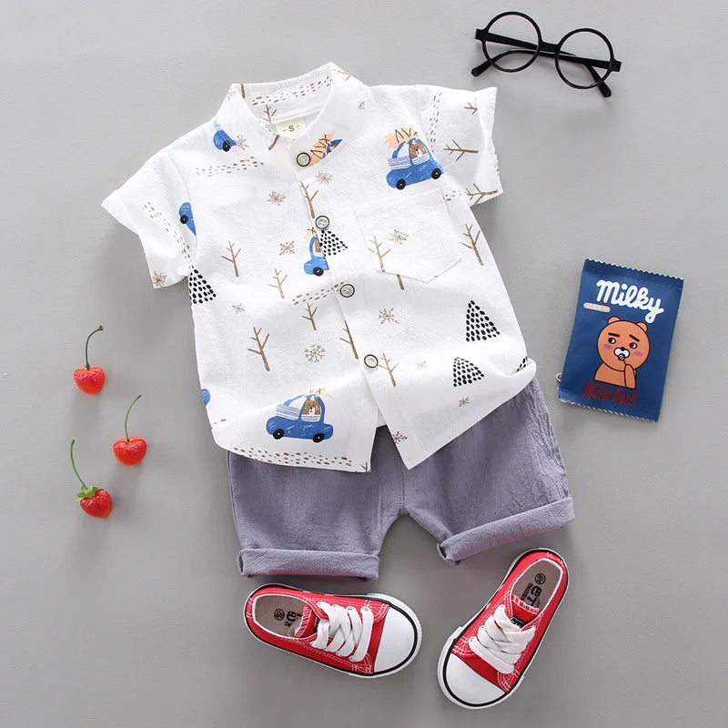 Fashion Baby Boy's Suit Summer Casual Clothes Set Top Shorts 2PCS Baby Clothing Set For Boys Infant Suits Kids Clothes