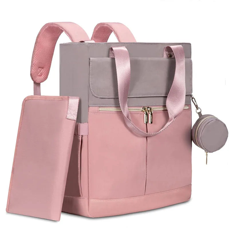 15.6 Inch Diaper Bag Tote with Insulated Pocket Baby Bag for Girl Boy with Changing Pad Large Baby Diaper Bag with Pacifier Case