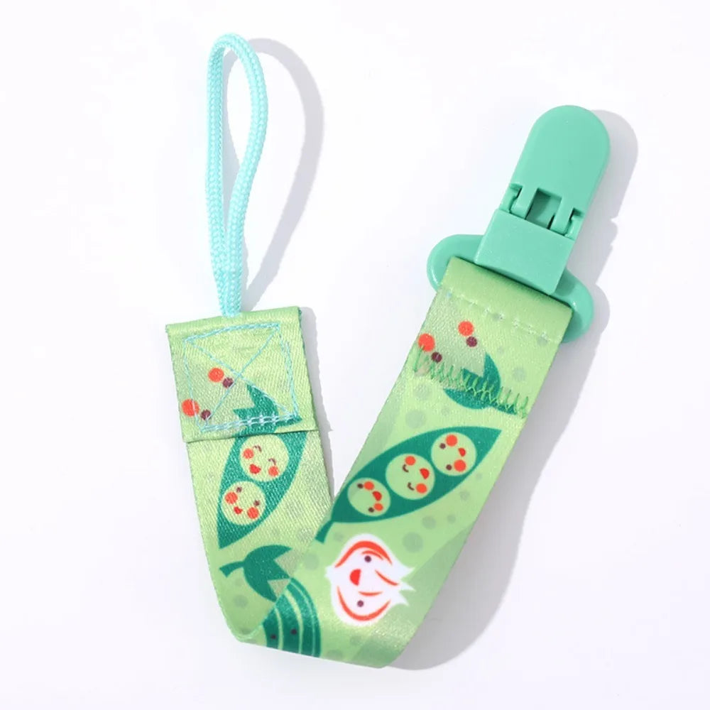 Cute Cartoon Baby Pacifier Clips Ribbon Anti-drop Buckle Strap Pacifier Chain Fixed Button Adjustable Dummy Clip