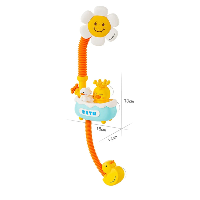 Baby Bath Toys Bath Shower for Toddler 4 in 1 Bathtub Toy with Sunflower Shower 3 Water Spray Sprinkler BathTub Toys for Baby