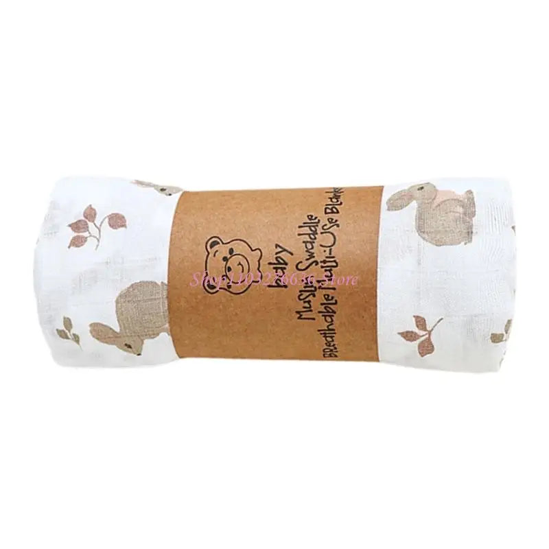 R6FD 120x110cm Swaddles Blanket for Newborns Breathable Cotton Baby Wrap Cloth Bath Towel Boys Girls Nursery Essential