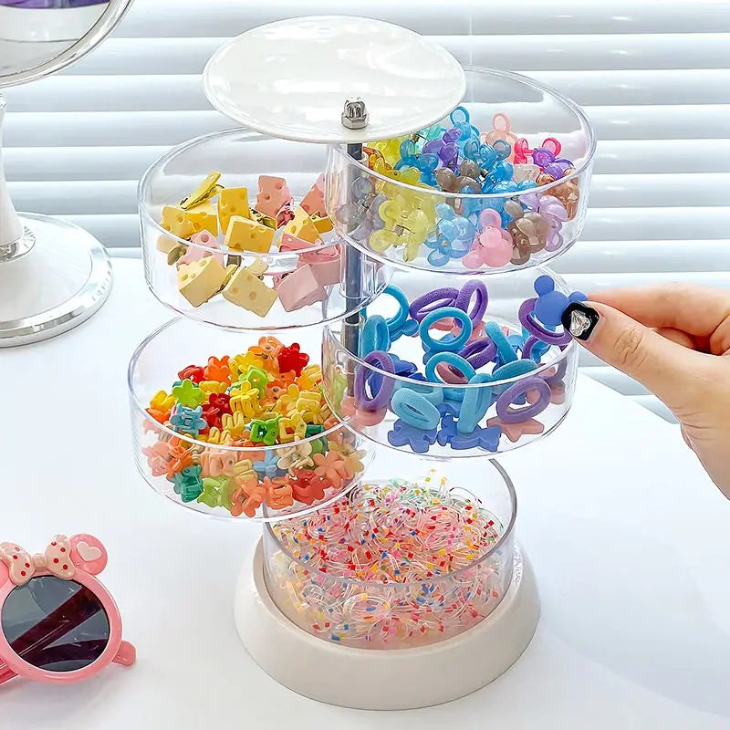 Baby hair accessories multi-layer  rotating children's headgear clip finishing little girl headrope rubber band jewelry