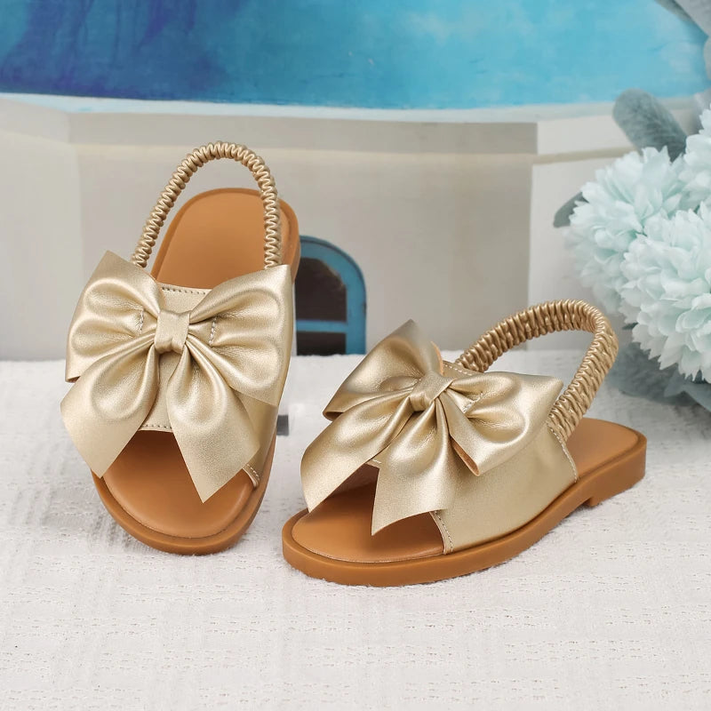 Simple Kids Sandals Summer New Style Girls' Shoes Fashionable Child Slippers Anti Slip Girls Sandals Bow Girls' Slippers