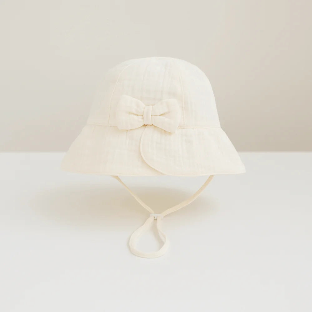 Adjustable Cotton Toddle Bucket Hat Bowknot Love Heart Baby Sunhat Wide Brim Sunscreen Infant Fisherman Hat Girls