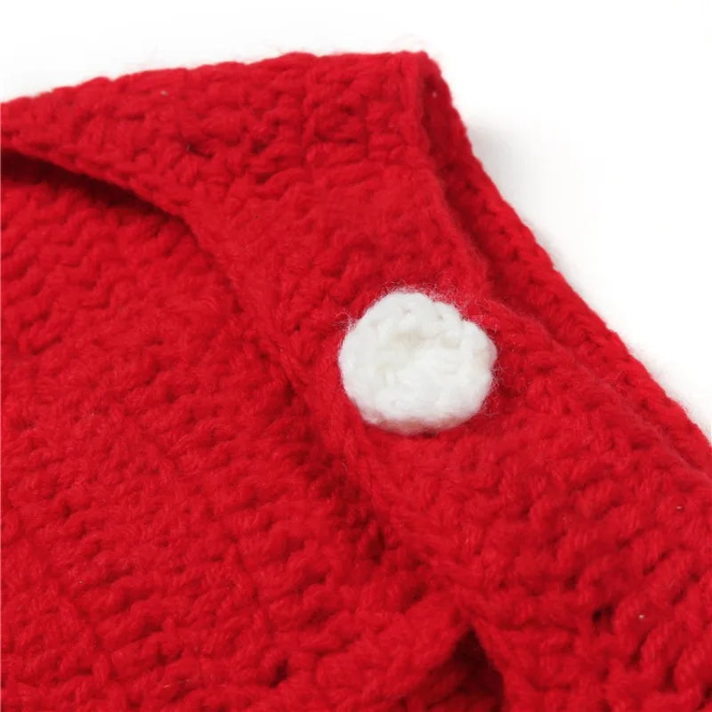 Newborn Party Costume，Easter Red Mouse Suit，Newborn Baby Photography Props Boy Girl，Crochet Knitted Hat Diaper Pants Outfits