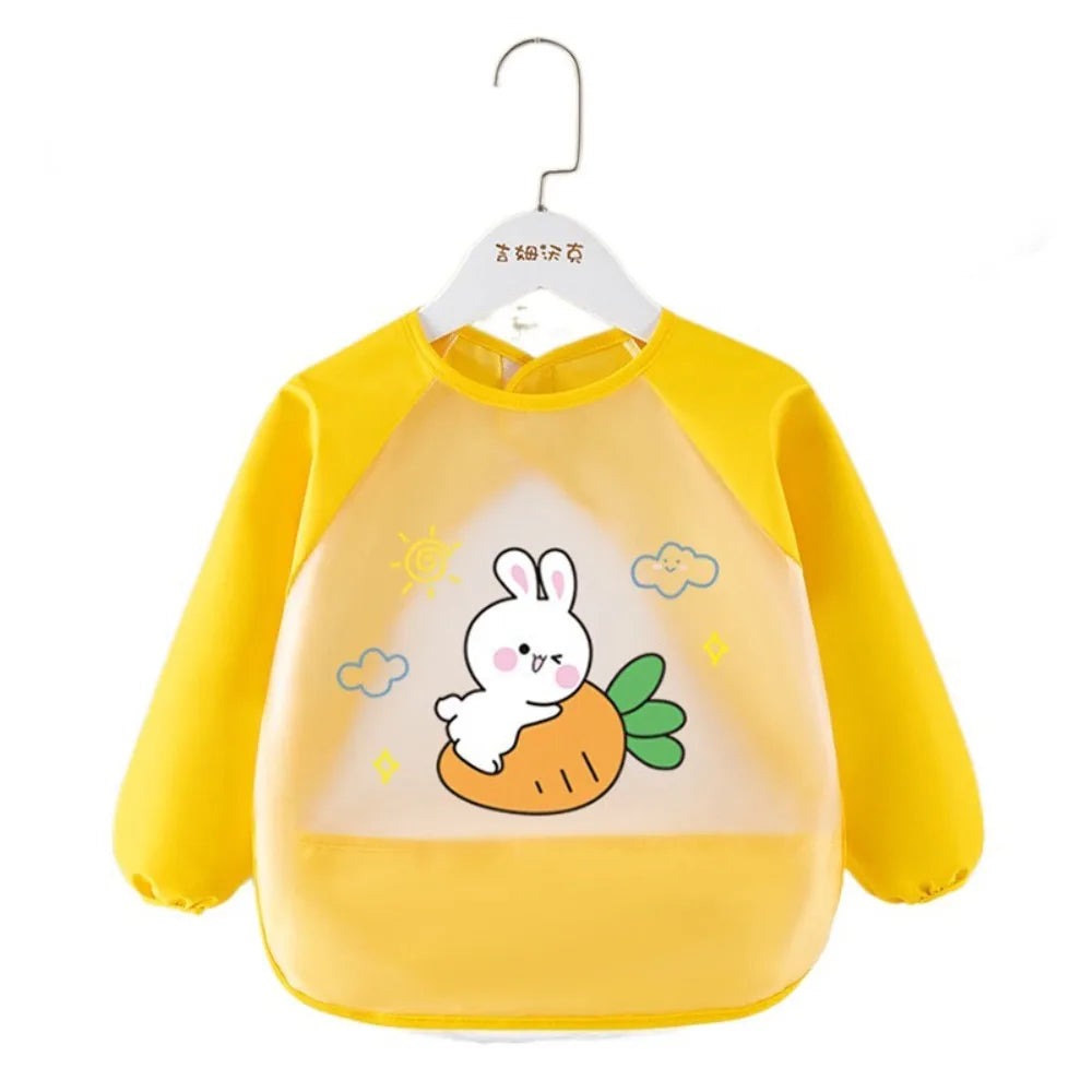 Waterproof Baby Feeding Bib Long Sleeved Dirt Proof Saliva Towel Burp Apron Comfortable Drool Towel Baby Bib Burp Clothes