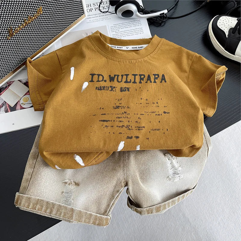 Boys Clothes Sets Summer 2026 Children Casual T-shirts Shorts 2pcs Sports Suit For Baby Tracksuits Kids Short Outfits Toddler 5Y